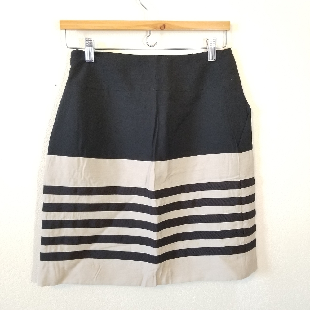 Black and tan striped pencil skirt XS